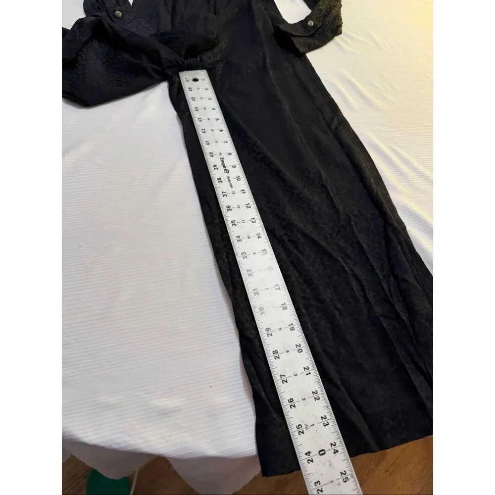 Kate Spade Black Wide Leg Leopard Jumpsuit Size 0